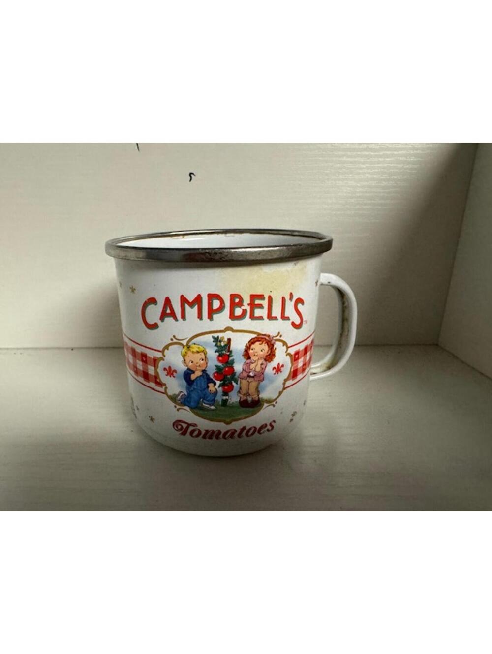 Vintage Campbell's Tomatoes Enamelware Mug
